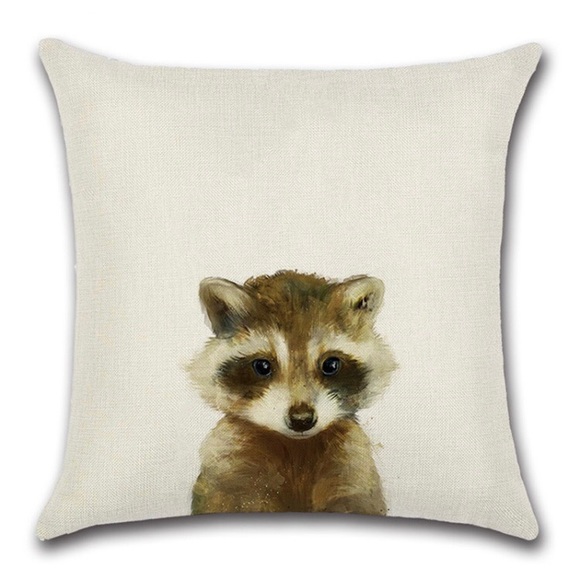 Other - 🌸BUNDLE ME🌸 Baby Animals Cushion Cover- Raccoon